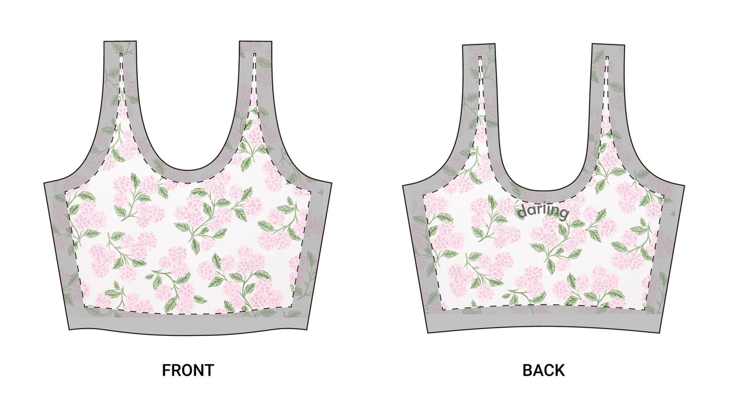 Floral Print Sports Bra — Pink All-Over-Print Activewear