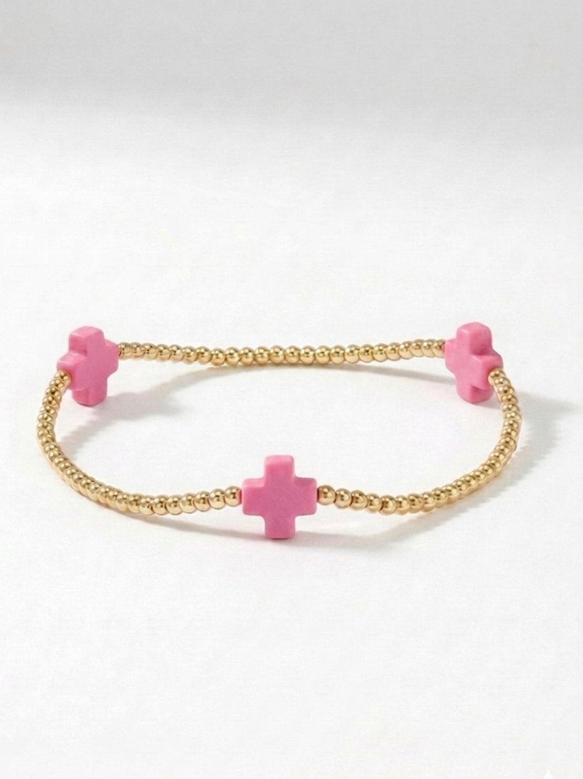 Heaven Bracelet (3 cross) (pink)