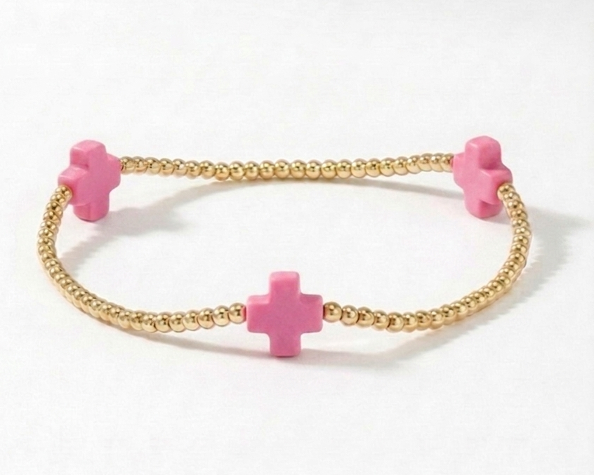 Heaven Bracelet (3 cross) (pink)
