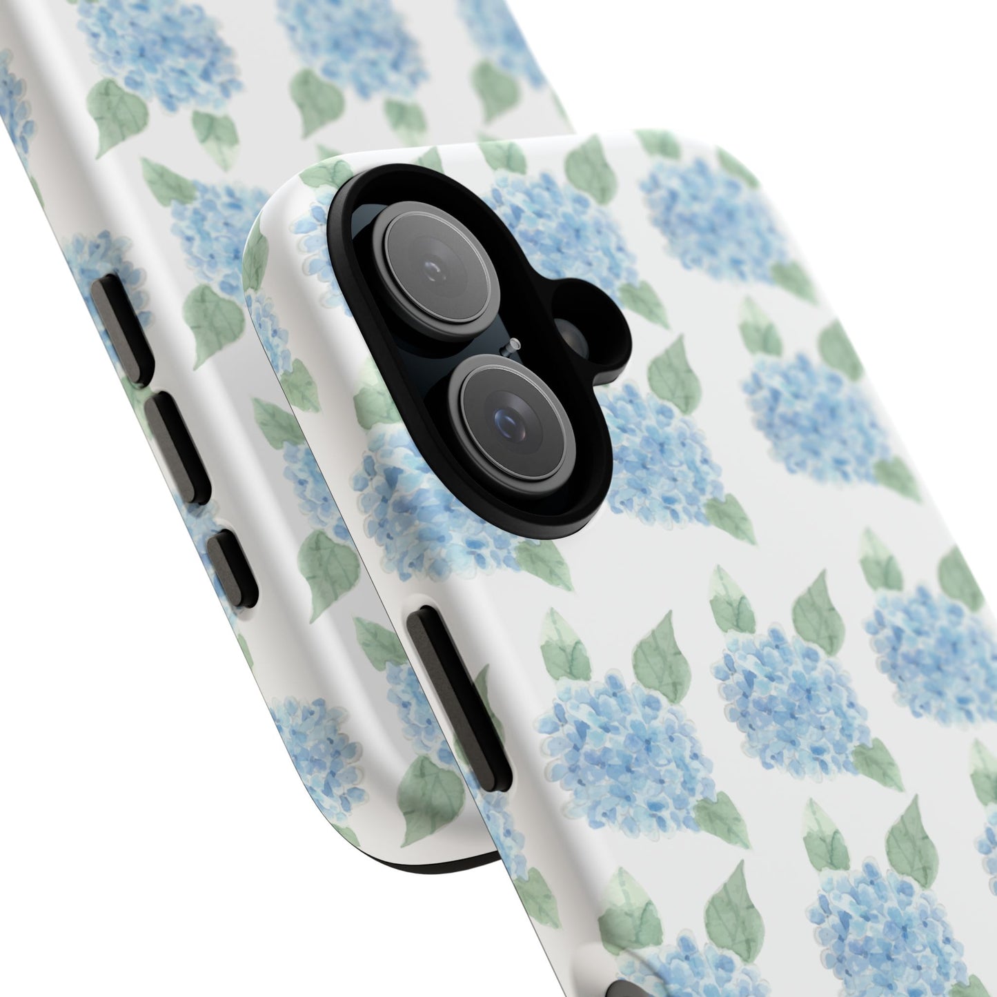 Hydrangea Pattern Tough Phone Case - Blue Floral Protective Cover