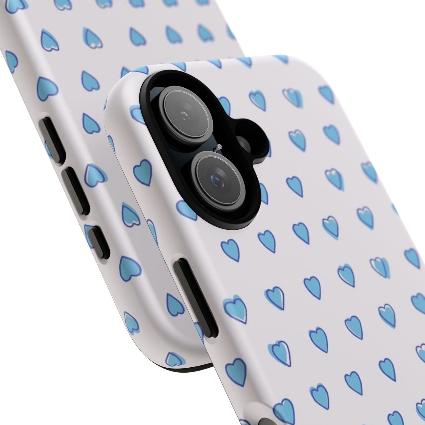 Blue Preppy Hearts Phone Case — 'Tough Cases' Stylish Protective Cover