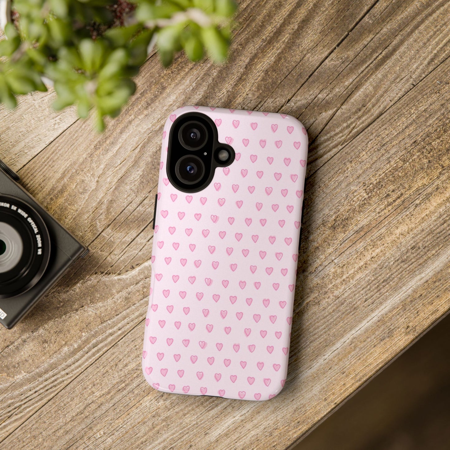 Light Pink Hearts Phone Case — 'Tough Cases' Stylish Protective Cover