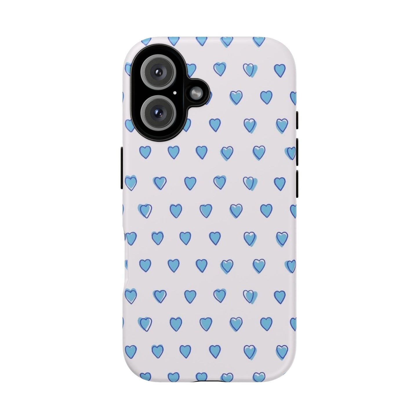 Blue Preppy Hearts Phone Case — 'Tough Cases' Stylish Protective Cover