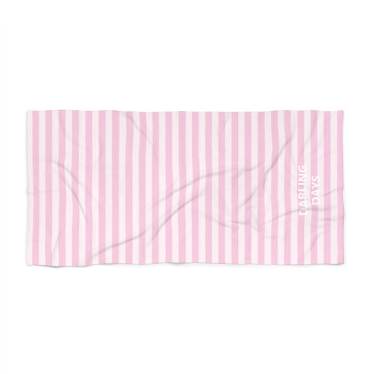 Pink Stripe Beach Towel — Lightweight Summer Pool & Seaside Towel