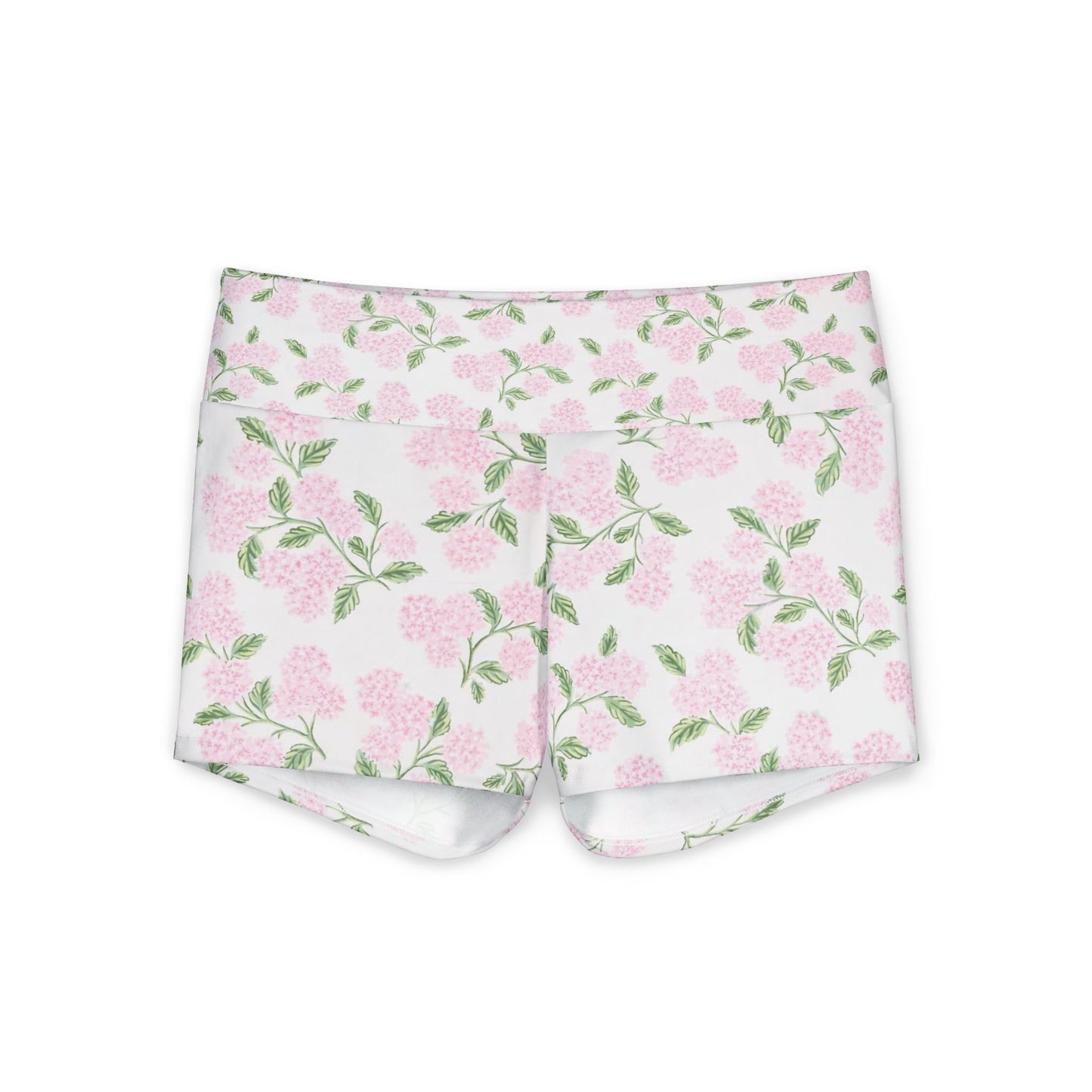 Floral 'darling' Yoga Shorts — Pink Hydrangea Print