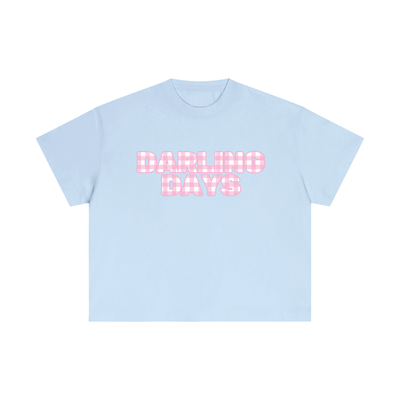 Pink Darling Check Boxy Tee