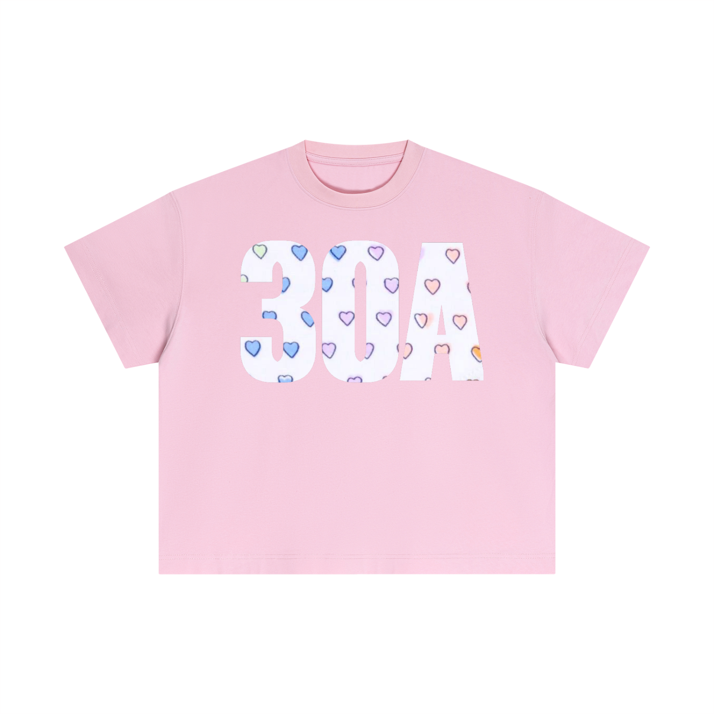 30A Rainbow Heart Boxy Tee