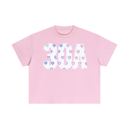 30A Rainbow Heart Boxy Tee