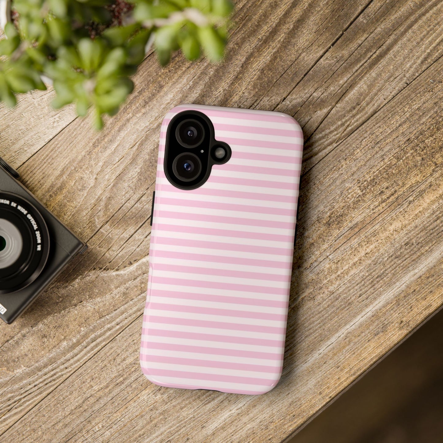 Pink Striped Phone Case — Cute 'Tough Cases' Protective Cover
