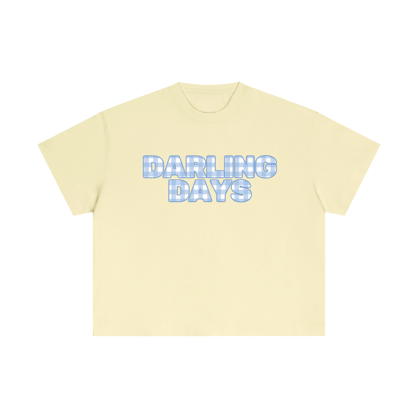 Darling Blue Check Boxy Tee