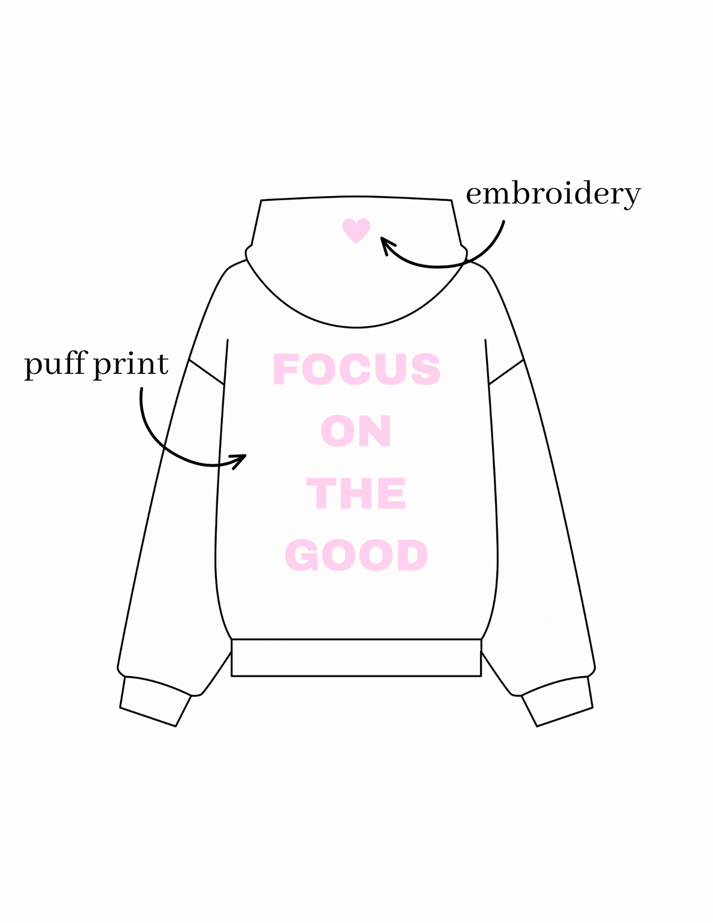 *SAMPLE SALE* Focus on the Good Hoodie in Marshmallow