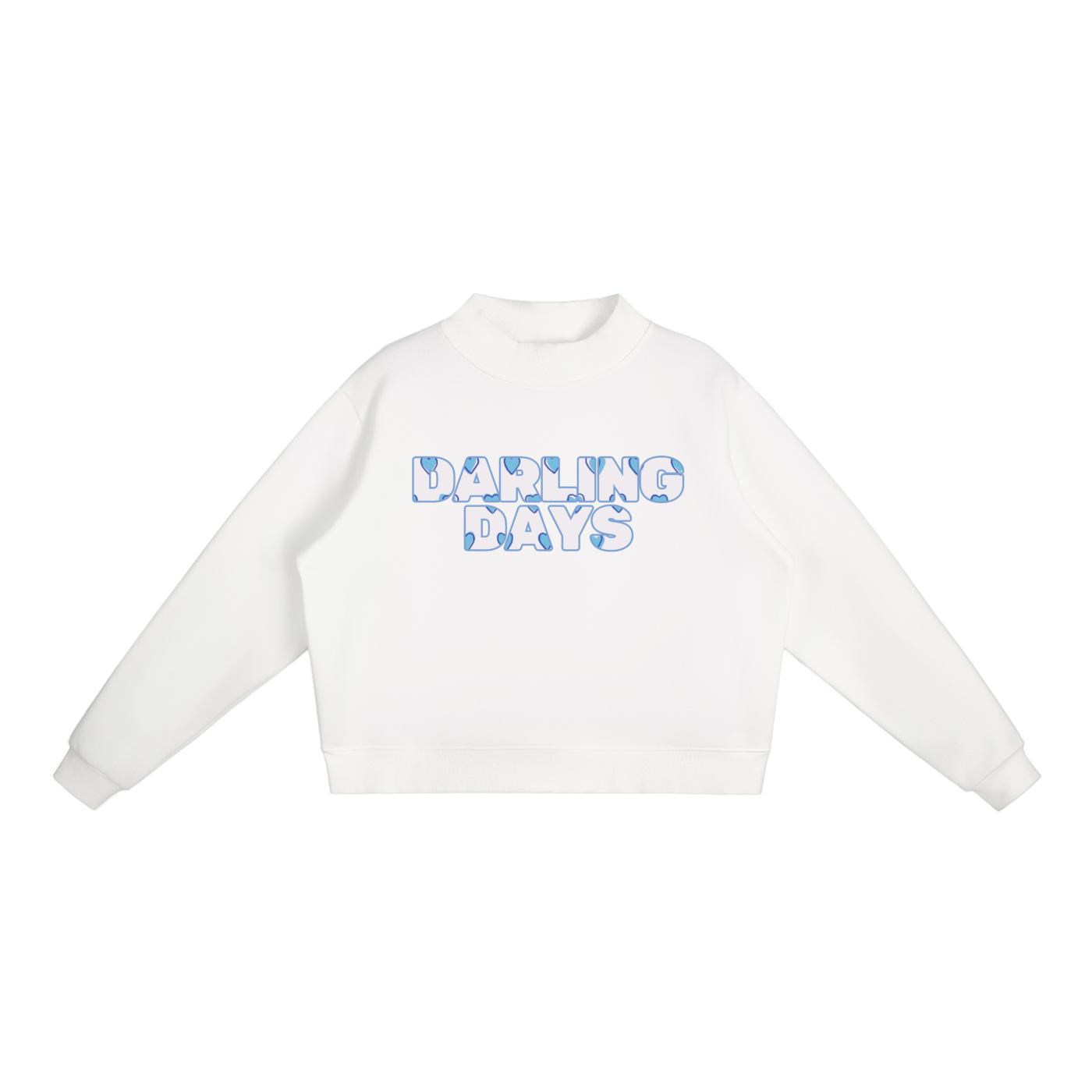 Darling Blue Hearts Mockneck