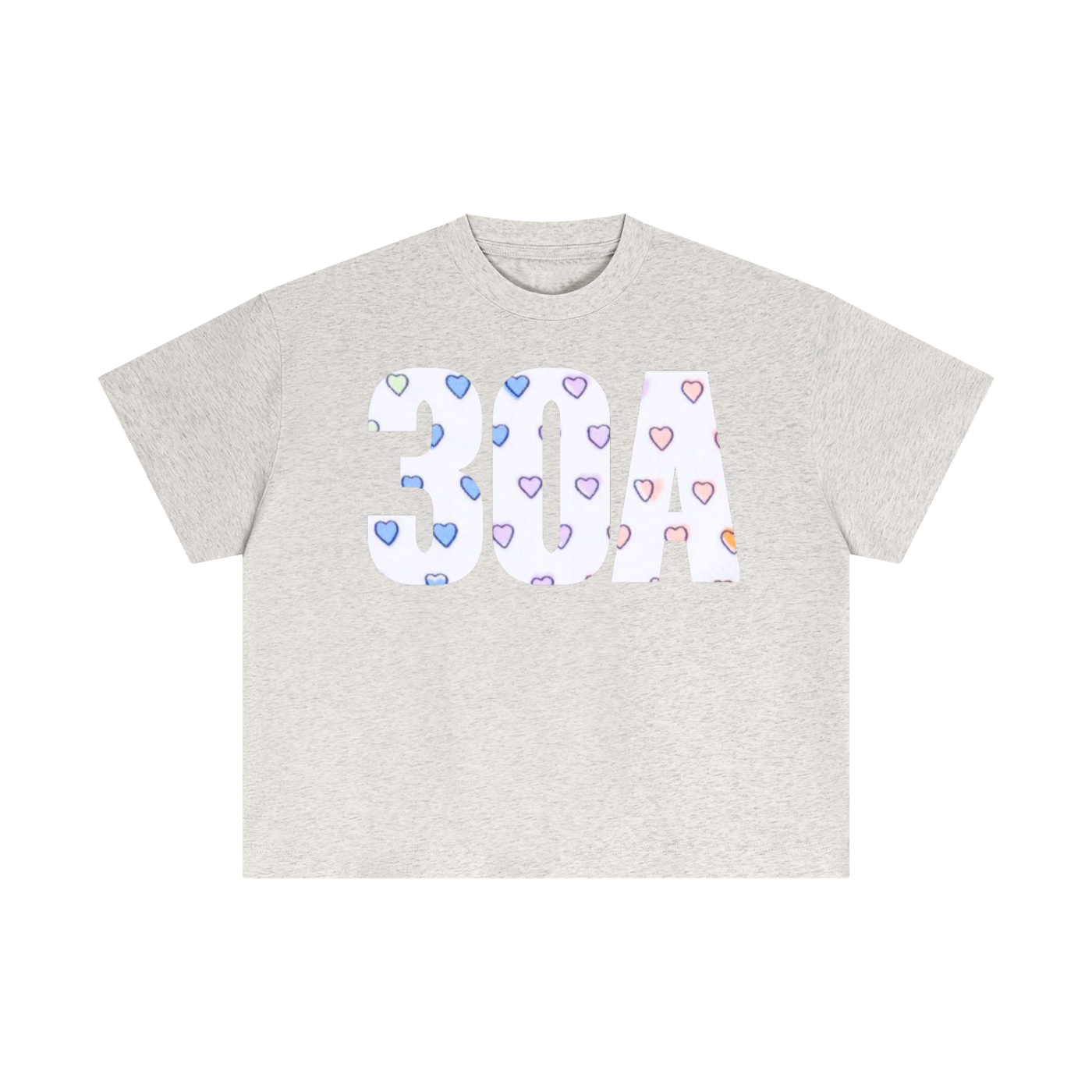 30A Rainbow Heart Boxy Tee