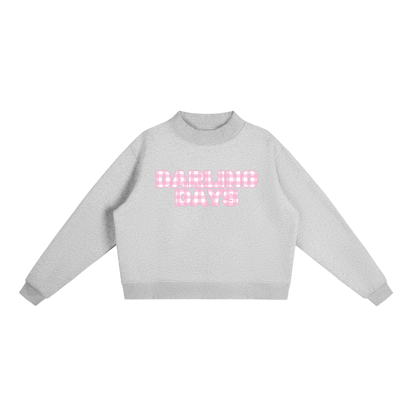 Pink Check Darling Mockneck