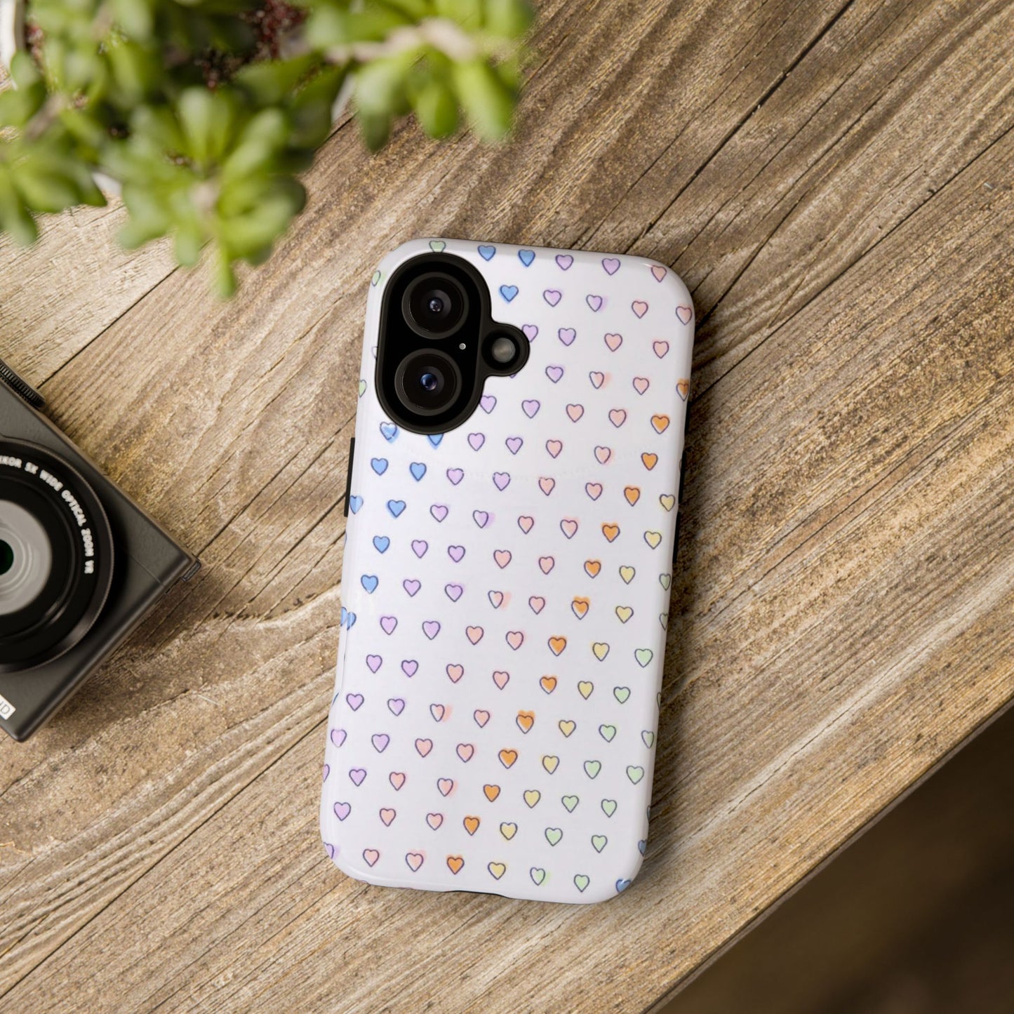 Preppy Pastel Rainbow Hearts Phone Case — Tough Cases