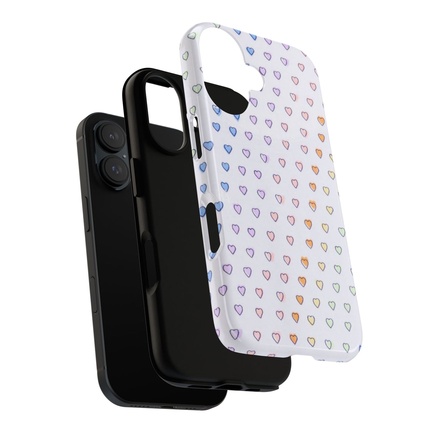 Preppy Pastel Rainbow Hearts Phone Case — Tough Cases