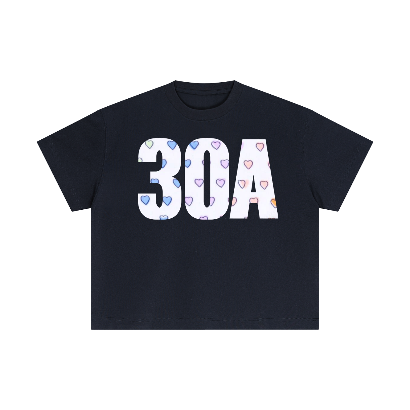 30A Rainbow Heart Boxy Tee