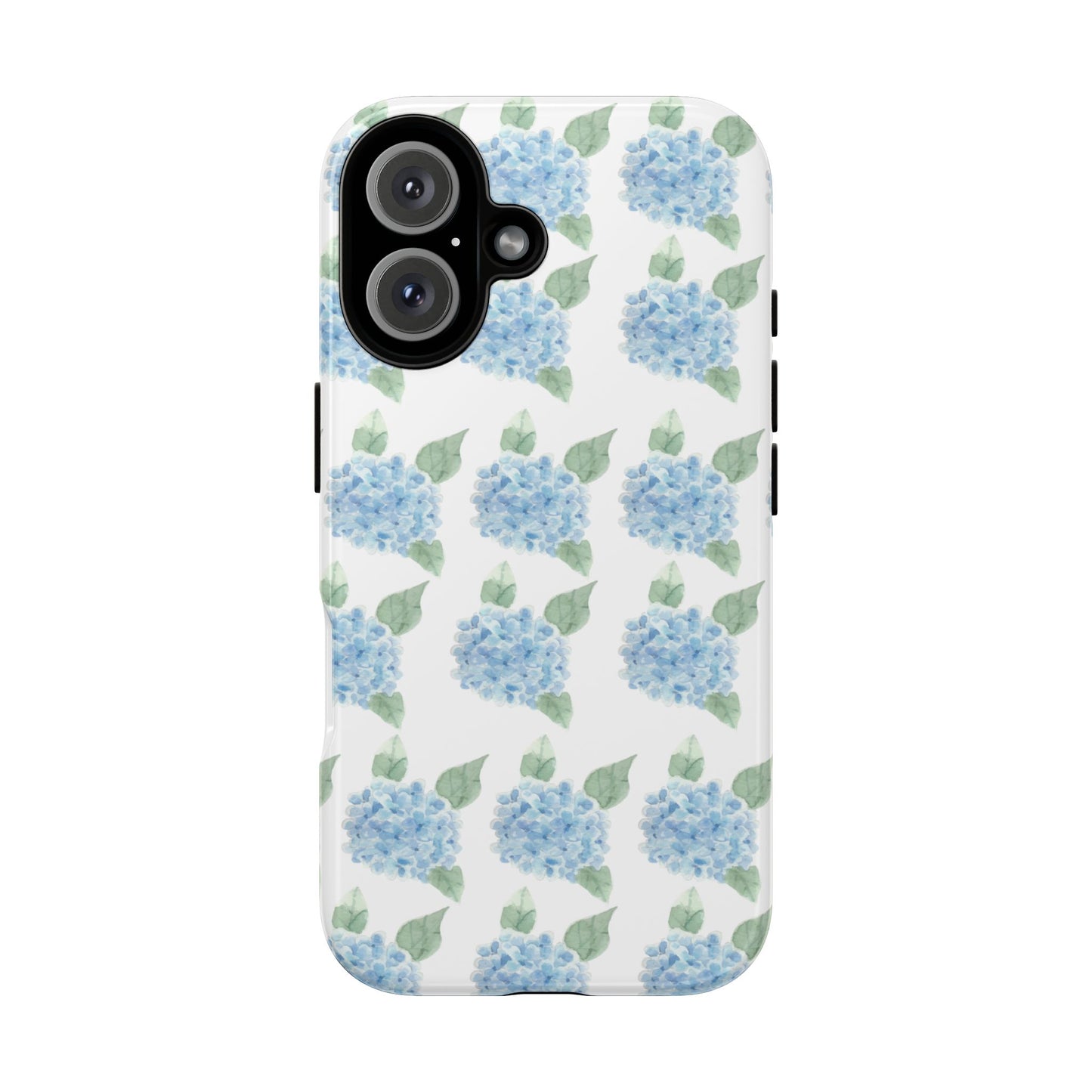 Hydrangea Pattern Tough Phone Case - Blue Floral Protective Cover