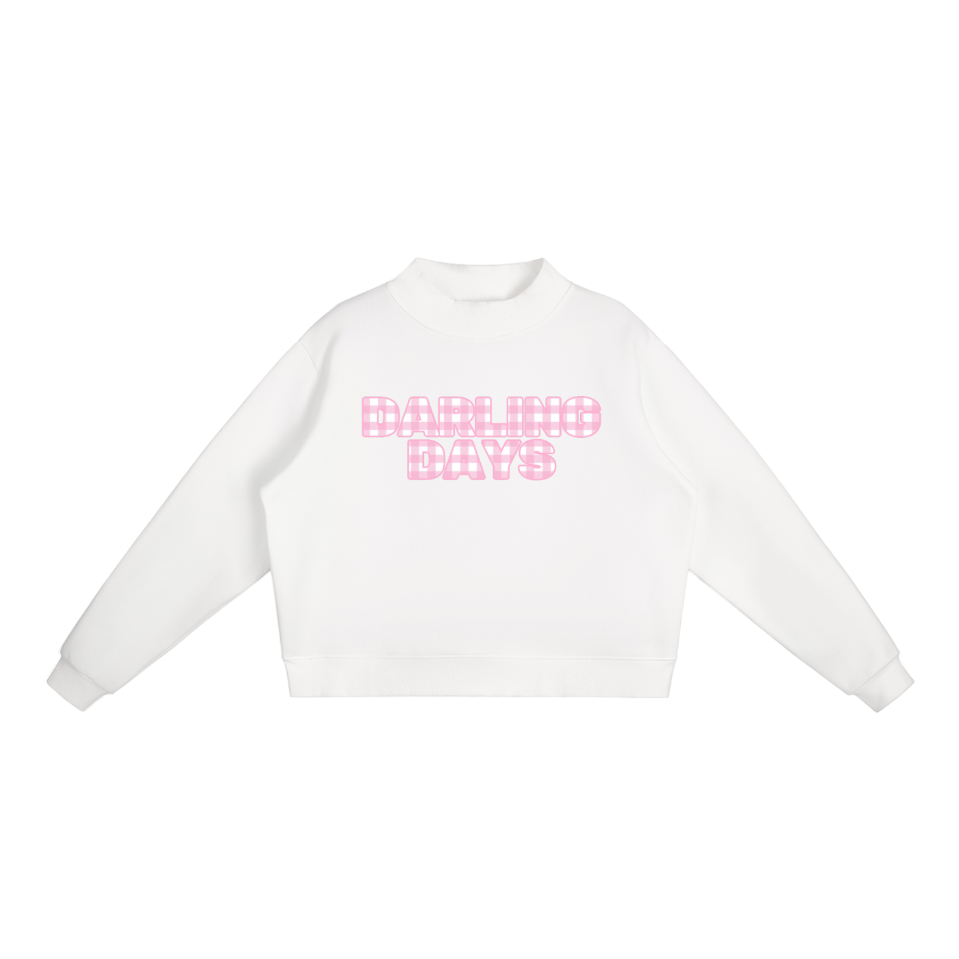 Pink Check Darling Mockneck