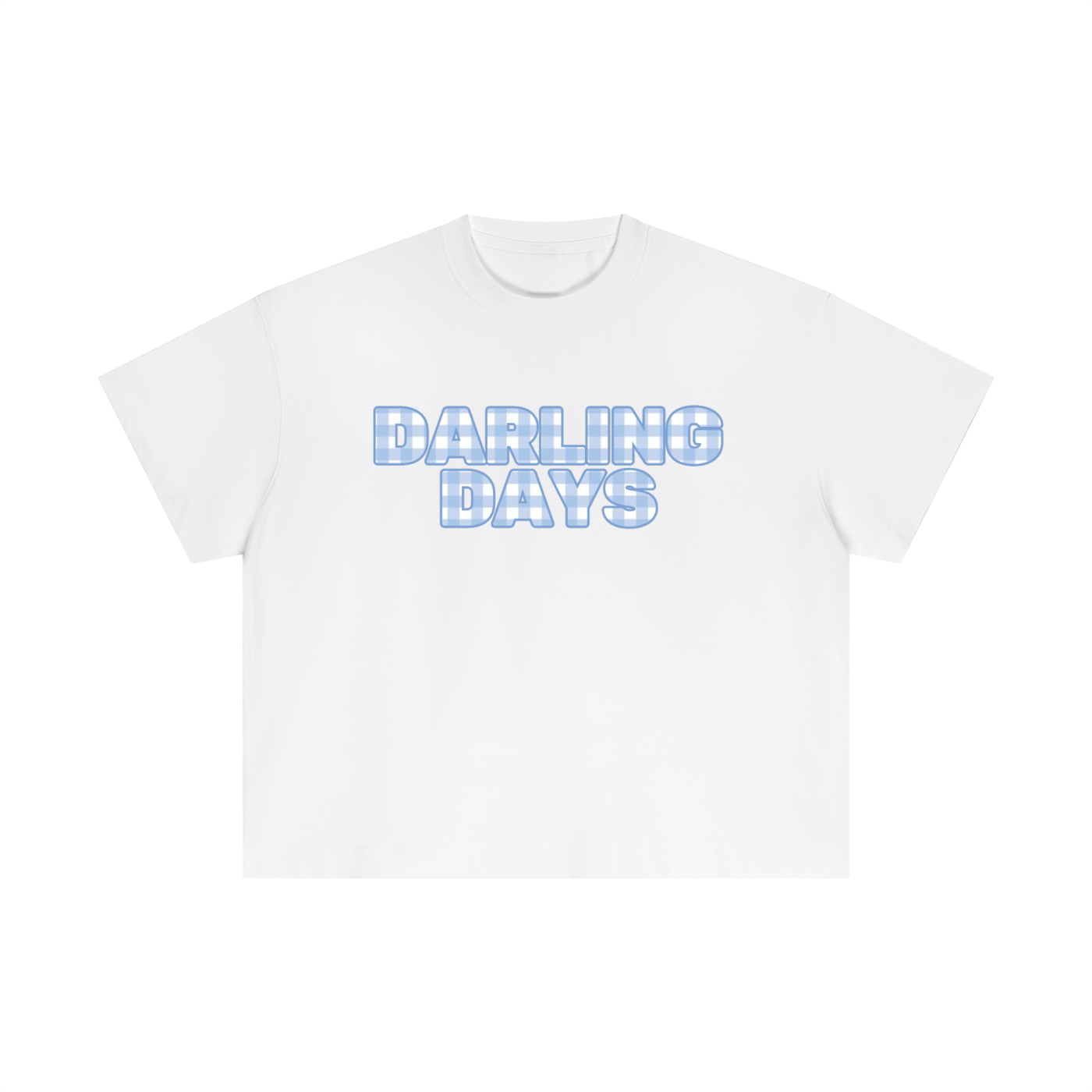 Darling Blue Check Boxy Tee