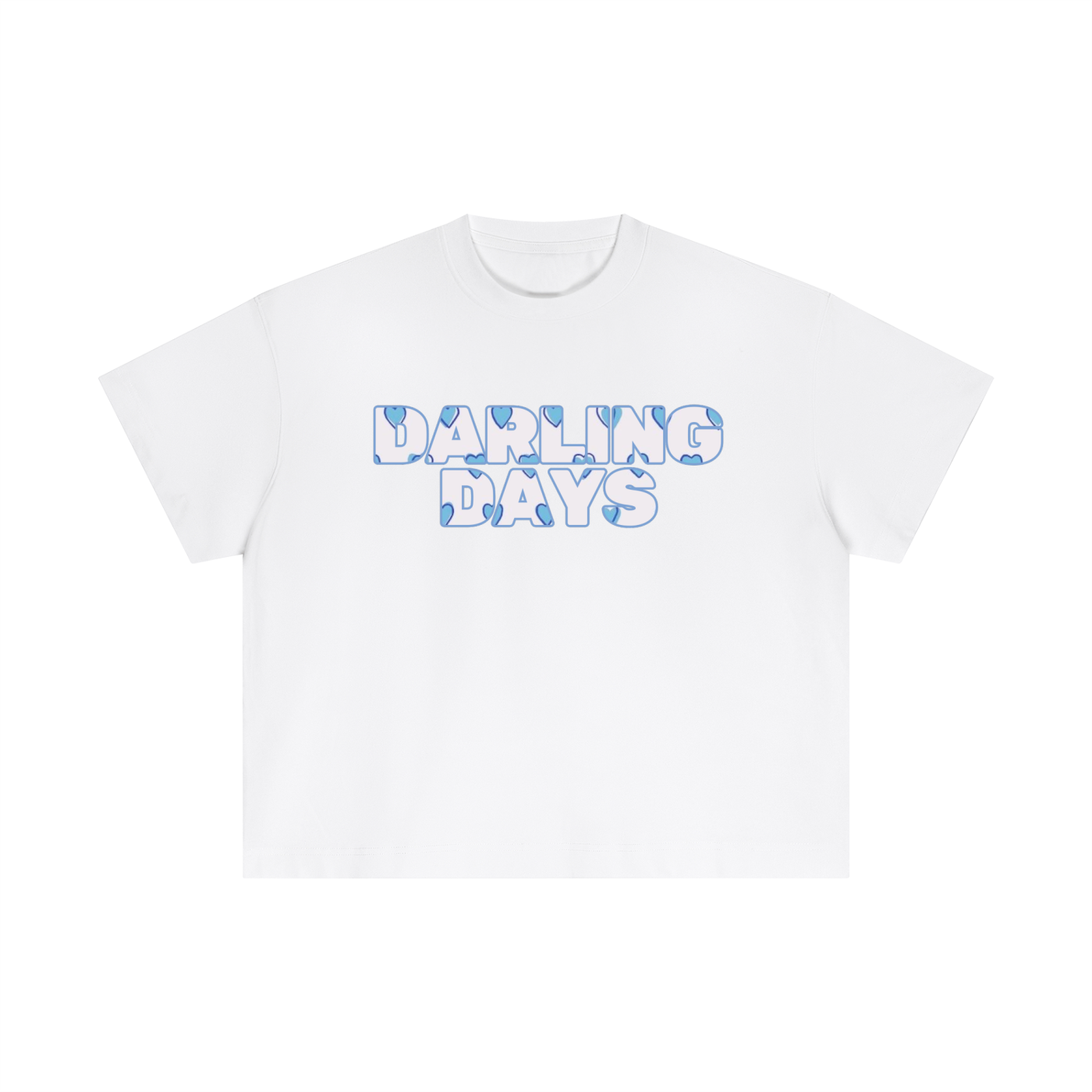 Darling Blue Hearts Boxy Tee