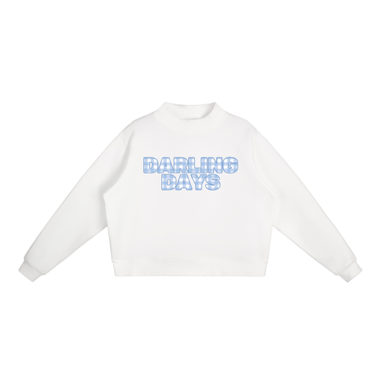 Darling Blue Check Mockneck