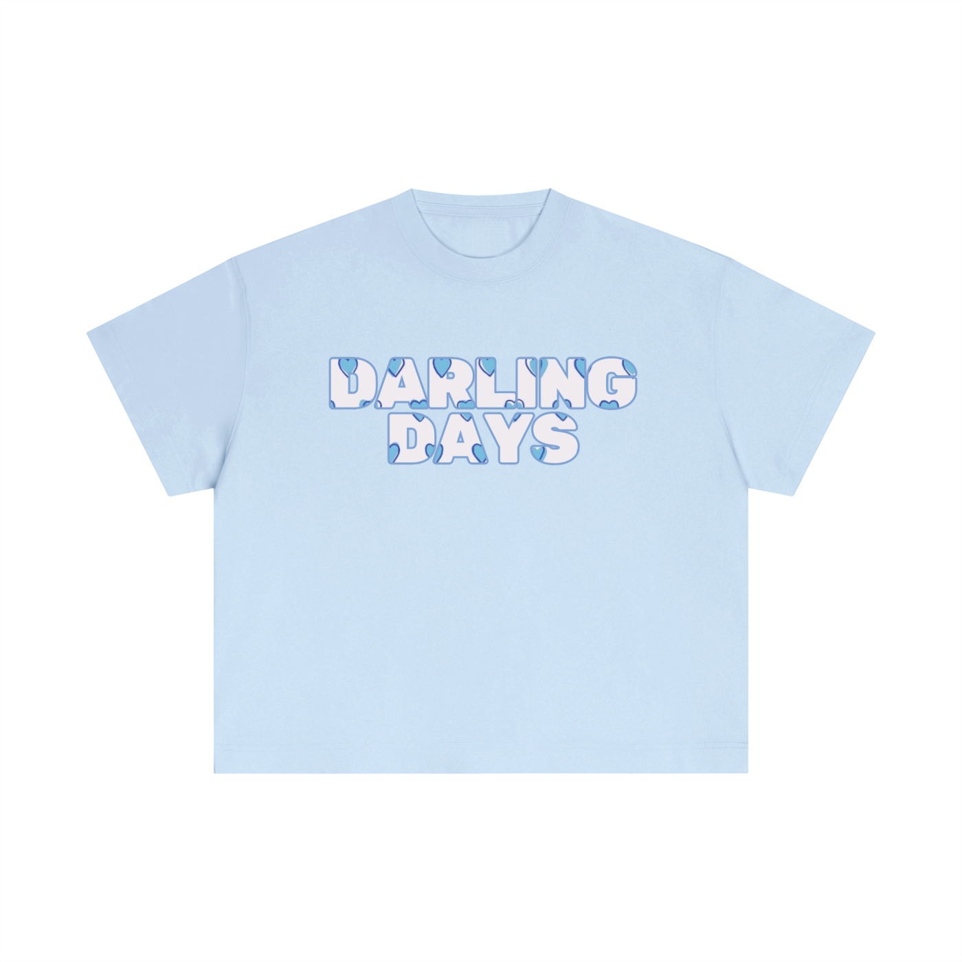Darling Blue Hearts Boxy Tee