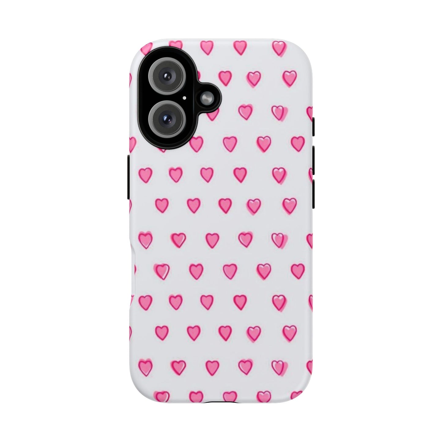 Pink Preppy Hearts Phone Case — Tough Cases