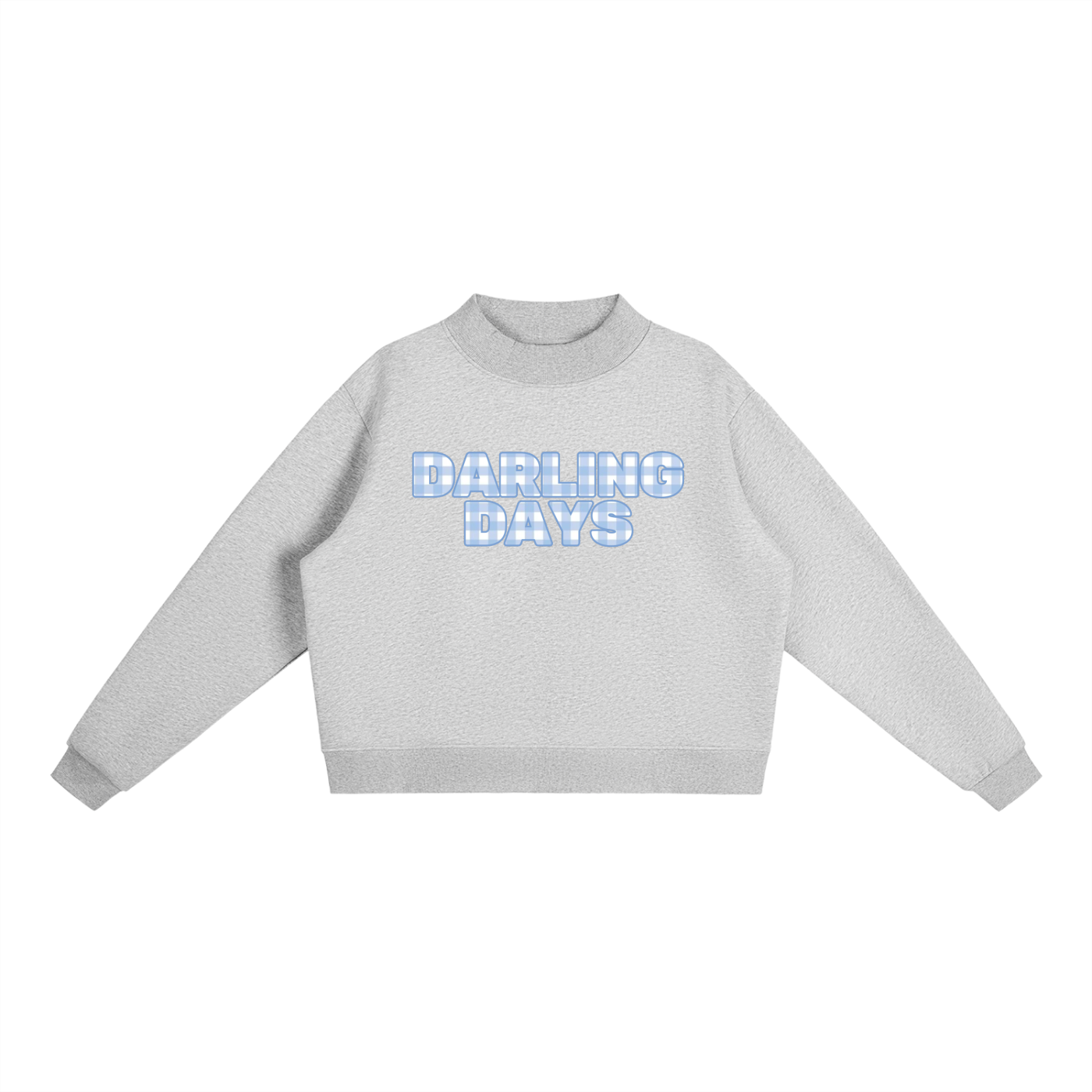 Darling Blue Check Mockneck
