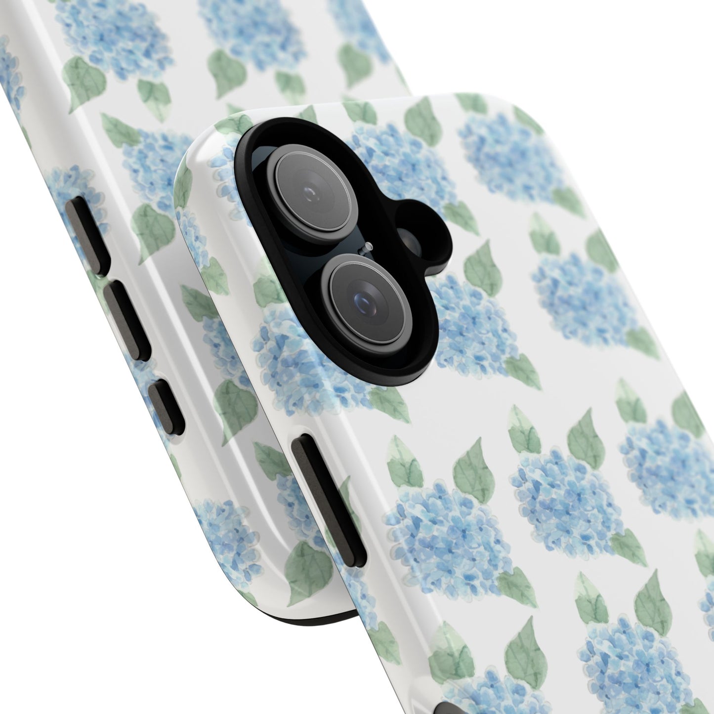Hydrangea Pattern Tough Phone Case - Blue Floral Protective Cover