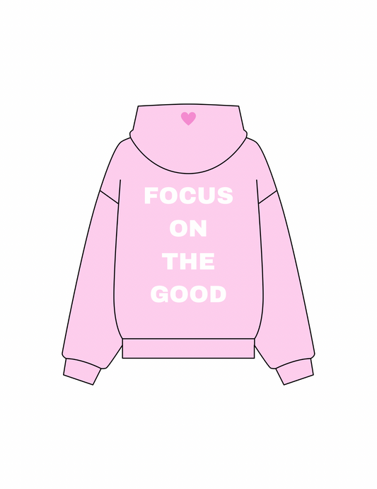 *SAMPLE SALE* Focus on the Good Hoodie in Bubblegum