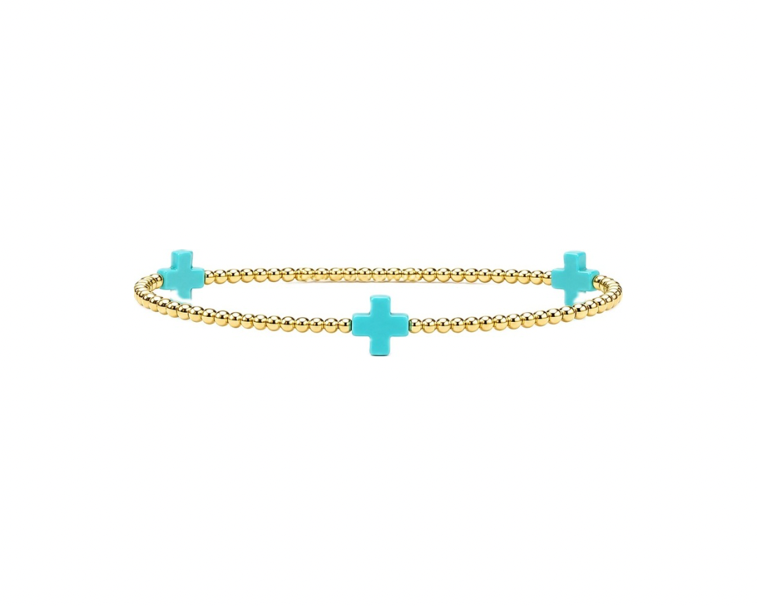 Heaven Bracelet (3 Cross) (Teal)
