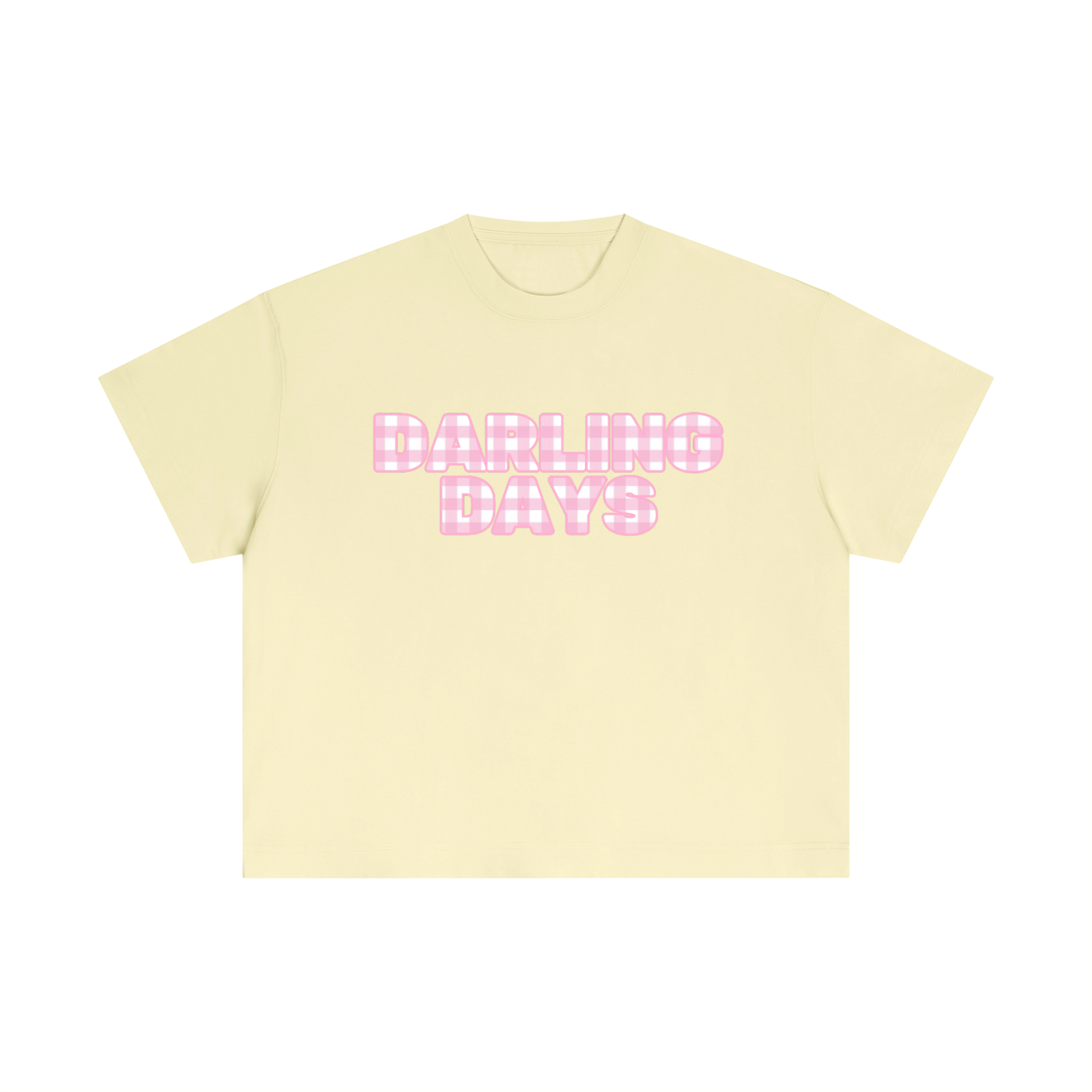 Pink Darling Check Boxy Tee