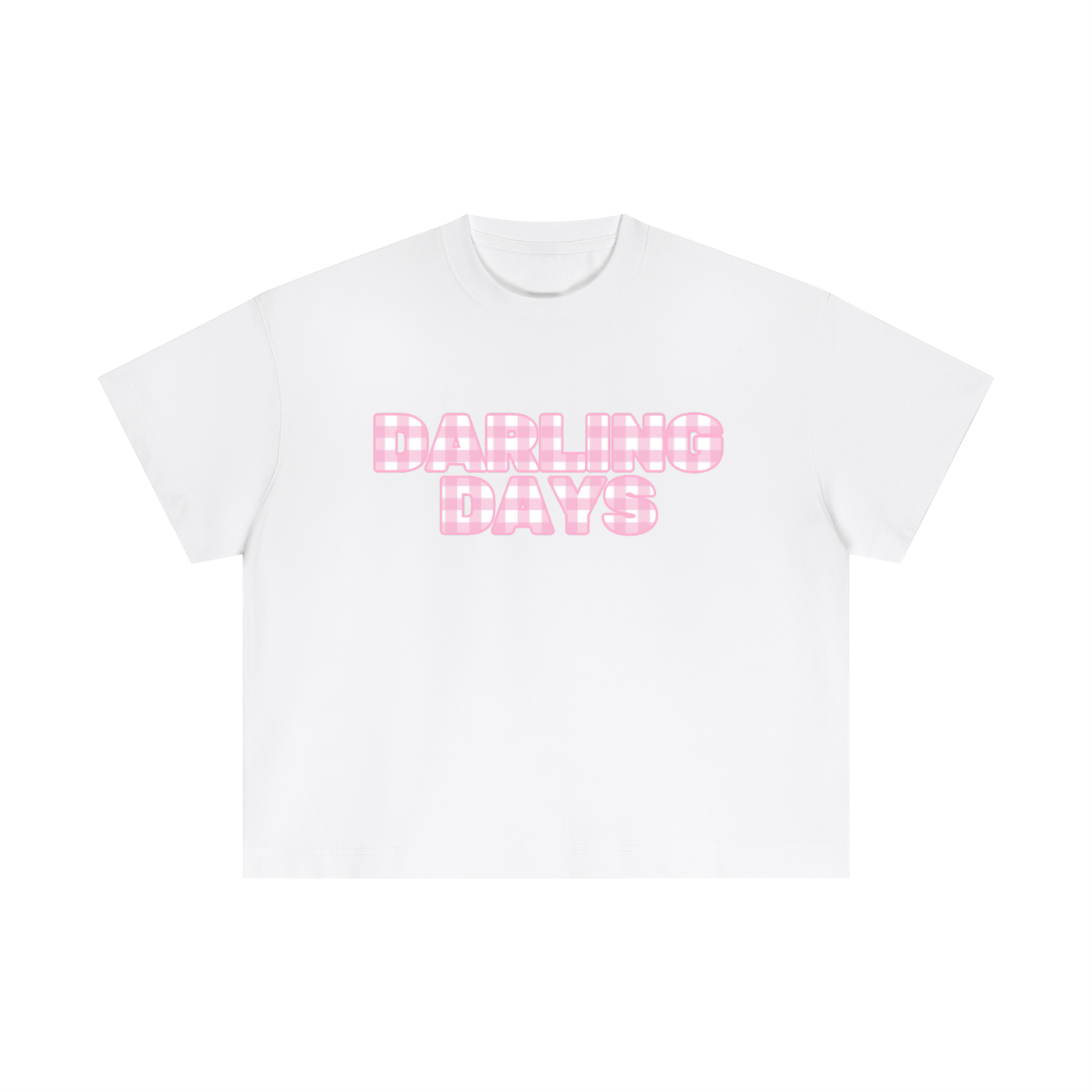 Pink Darling Check Boxy Tee