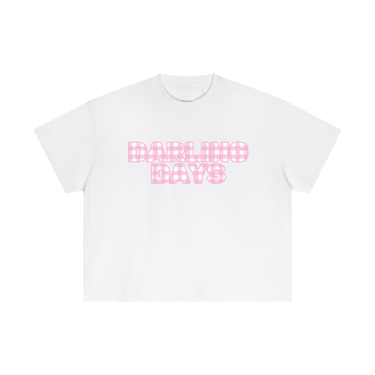Pink Darling Check Boxy Tee
