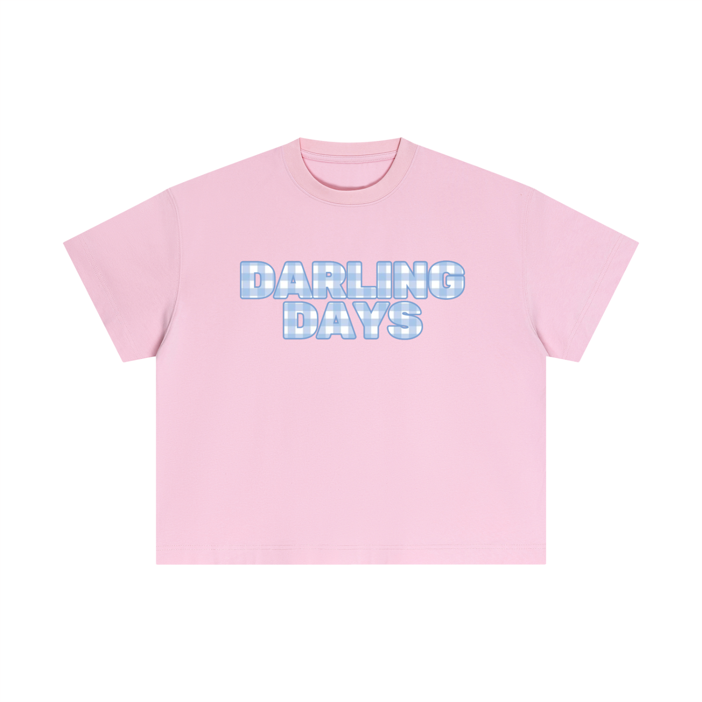 Darling Blue Check Boxy Tee