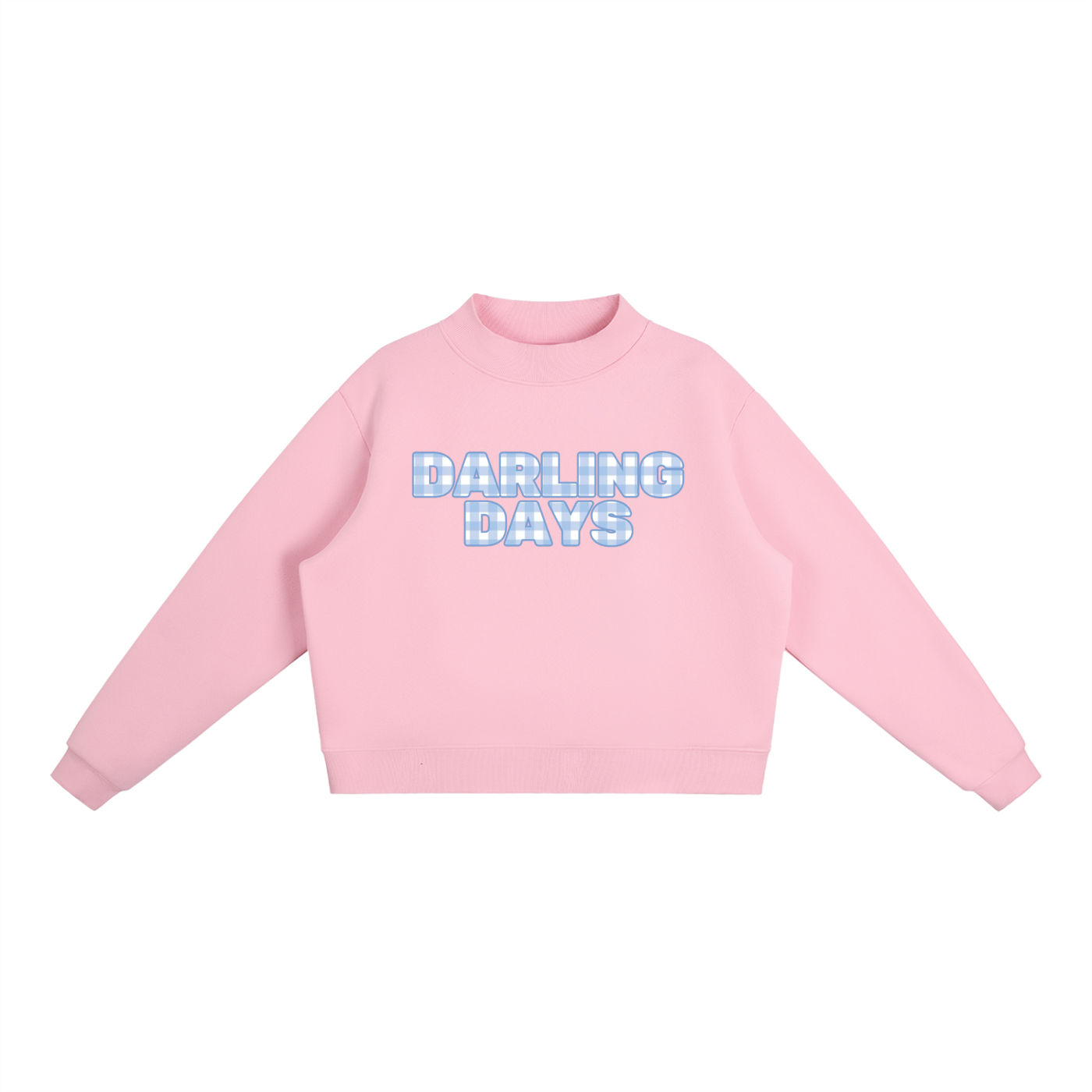 Darling Blue Check Mockneck