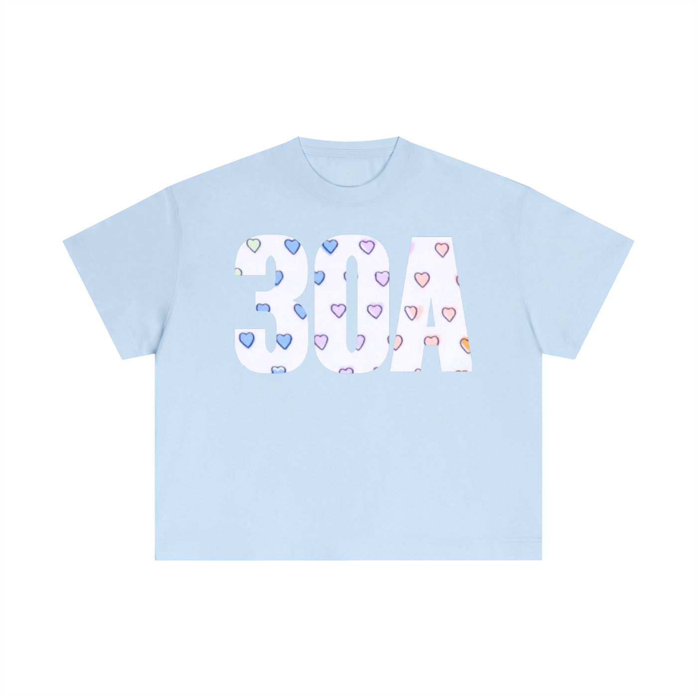 30A Rainbow Heart Boxy Tee