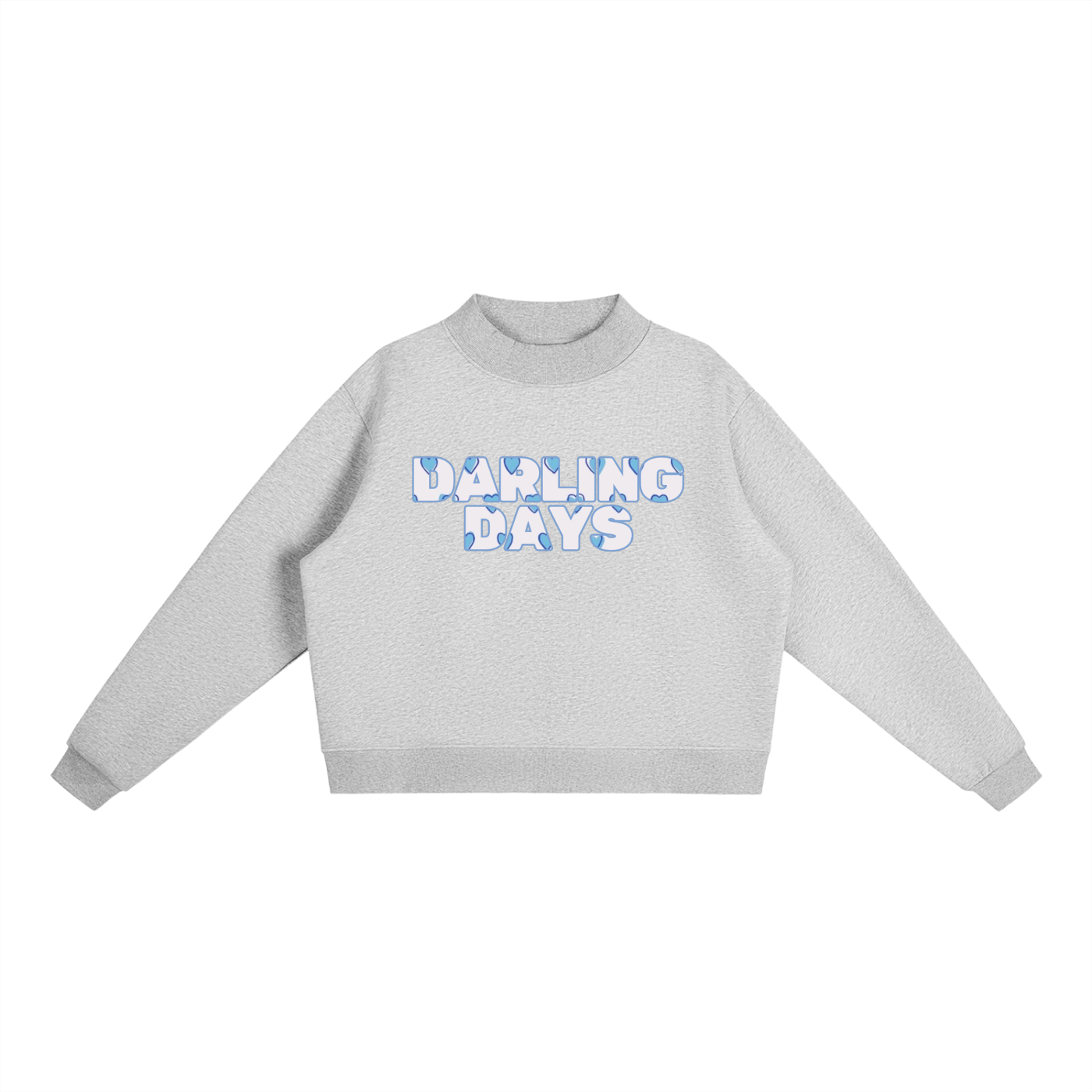 Darling Blue Hearts Mockneck