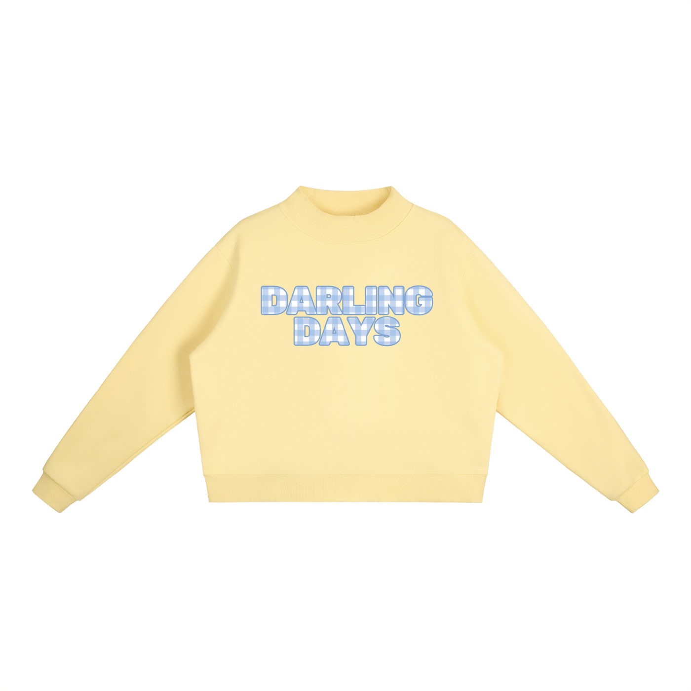 Darling Blue Check Mockneck