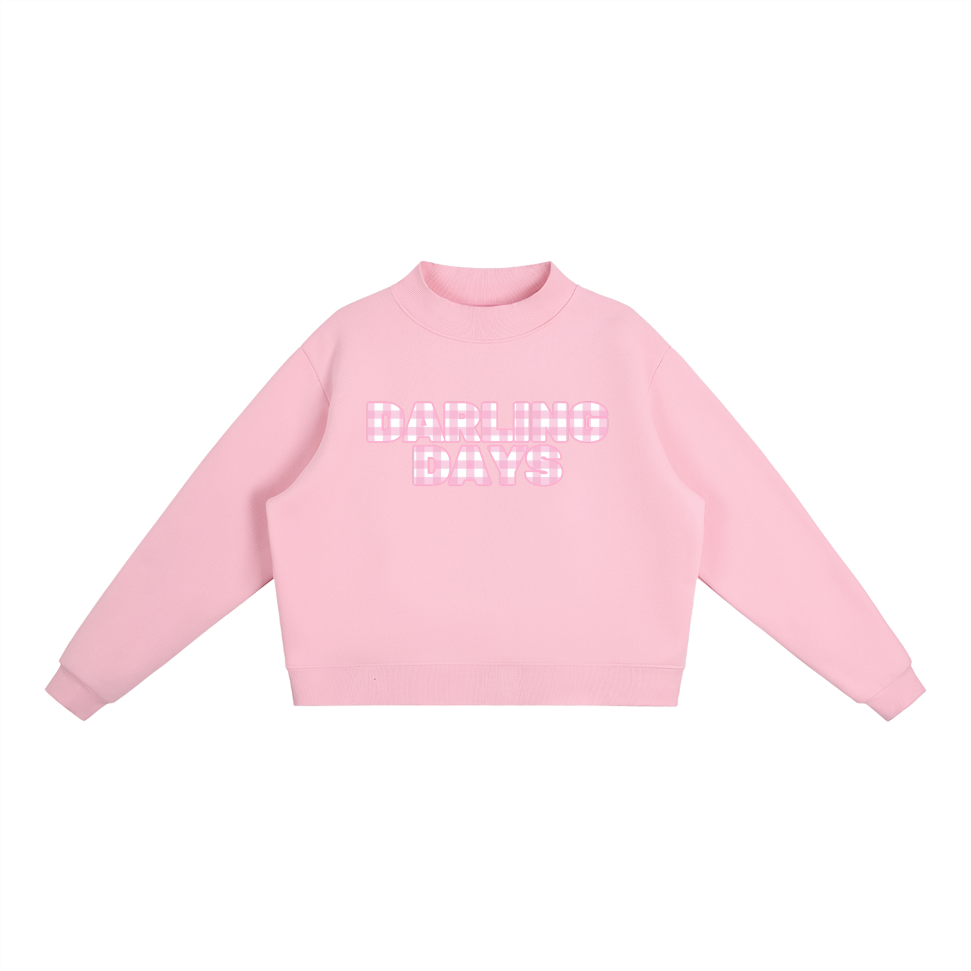 Pink Check Darling Mockneck