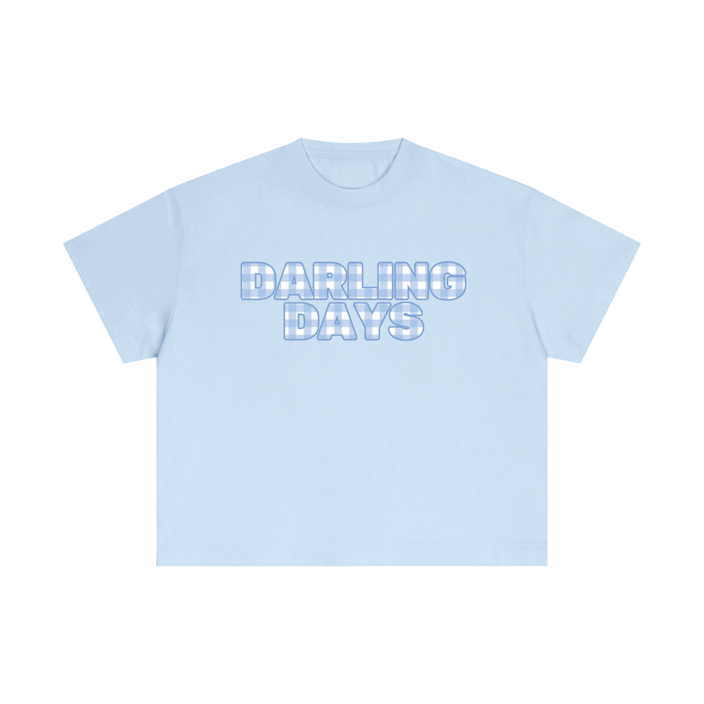 Darling Blue Check Boxy Tee